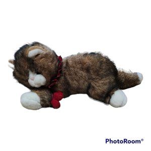 Vintage 1992 Christmas Holiday Calico Kitten Cat Plush Nick & Noel Toys R Us 11”